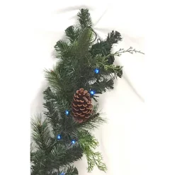 Holiday Living Cedar Christmas Garland Green And Red LED 9-ft