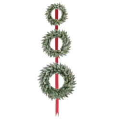 Holiday Living 1-Pack 3 Tier Pre-Lit Battery-Operated Green Artificial Christmas Wreath With Warm White LED Lights