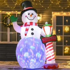 HomCom 8-ft Internal Light Snowman Christmas Inflatable