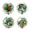 Costway 24-in Pre-Lit Indoor/Outdoor Battery-Operated Green Ornament Artificial Christmas Wreath With Warm White LED