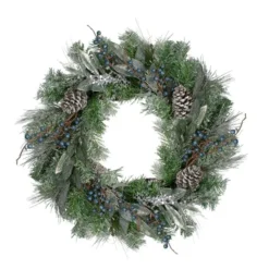 Northlight 24-in Mixed Pine And Blueberries Artificial Christmas Wreath