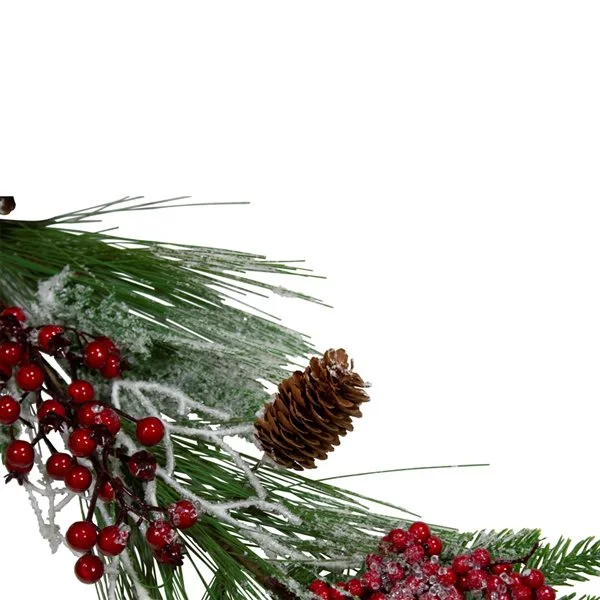 Northlight 5.75-ft X 7-in Berries And Pine Cones Frosted Artificial Christmas Garland - Image 2