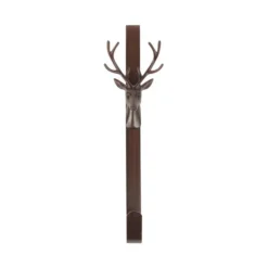 Northlight 15.25-in Brown Rustic Deer Over The Door Christmas Wreath Hanger