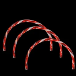 Northlight Candy Cane Arch Outdoor Christmas Pathway Markers - Set Of 3
