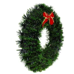 Northlight 17-in Pre-Lit Green Tinsel Artificial Christmas Wreath With A Bow