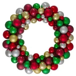 Northlight 2-Colour Finish Shatterproof Ball Christmas Wreath