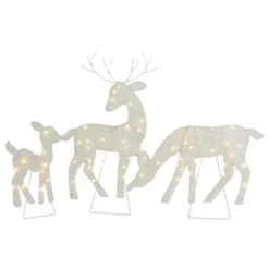 Northlight 29-in LED White Reindeer Family Outdoor Christmas Decorations - Set Of 3