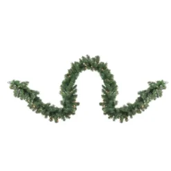 Northlight 9-ft X 18-in Pre-Lit Deluxe Windsor Green Pine Christmas Garland - Clear Lights