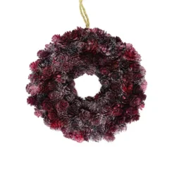 Northlight Burgundy Red Glittered Pine Cone Christmas Wreath