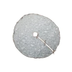 IH Casa Decor 48-in Silver Fleece Swirly Snowflake Christmas Tree Skirt
