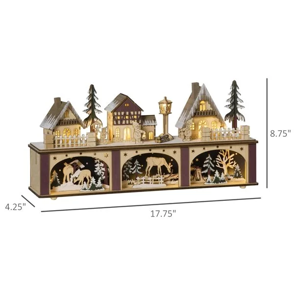 HOMCOM Pre-lit Christmas Village Winter Wonderland With LED Lights - Image 5