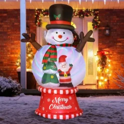 Outsunny 8-ft Christmas Inflatable Snowman With LED