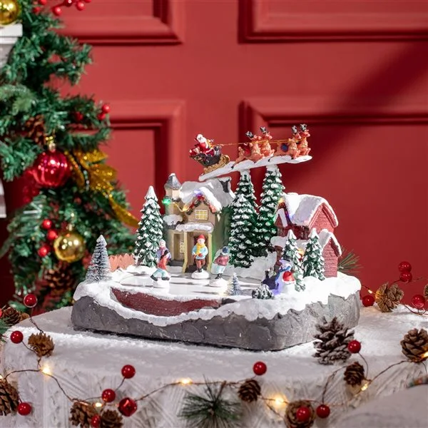 HomCom Lighted Christmas Village With LED