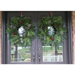 Brookdale Treeland Nurseries 28-in Fresh Christmas Wreath - Set Of 2