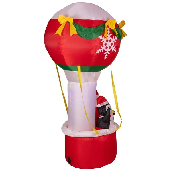 Northlight 8-ft Lighted Feliz Navidad Hot Air Balloon Christmas Inflatable Decoration