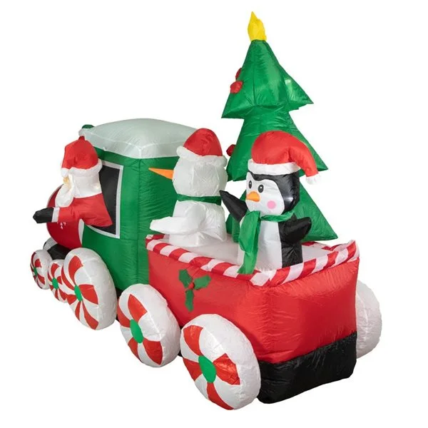 Northlight 8-ft Train With Santa And Friends Christmas Inflatable Decor - Image 3