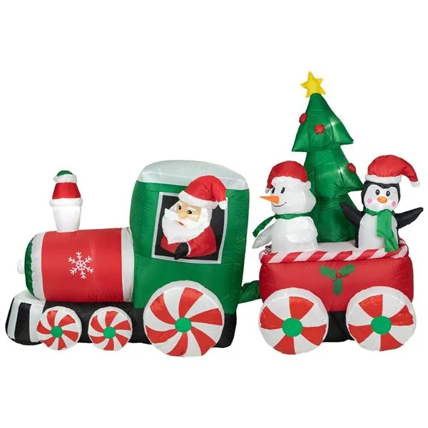 Northlight 8-ft Train With Santa And Friends Christmas Inflatable Decor - Image 4
