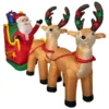 Northlightr 8-ft Santa's Sleigh And Reindeer Outdoor Christmas Inflatable Decoration