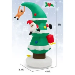 Costway 8-ft H Lighted Inflatable Christmas Tree And Santa Claus