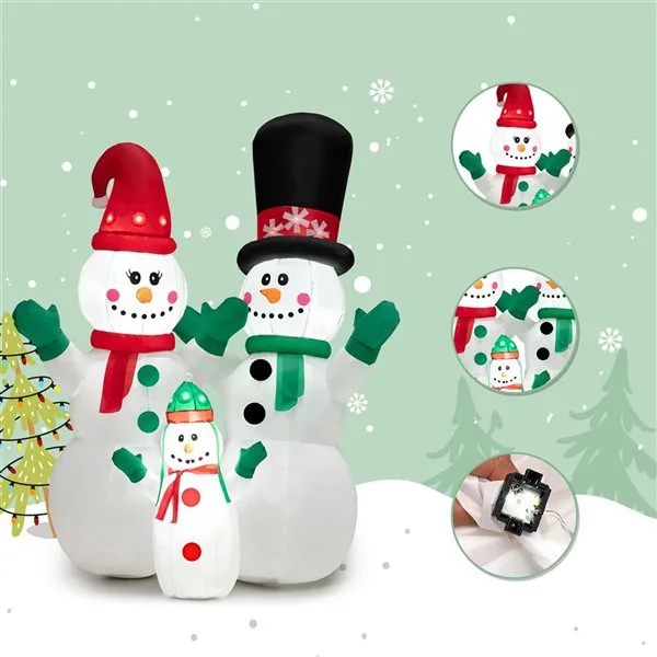 Costway 6-ft H Lighted Inflatable Christmas Snowmen - Image 5