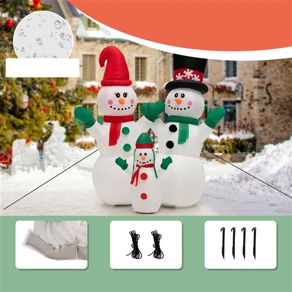 Costway 6-ft H Lighted Inflatable Christmas Snowmen - Image 3