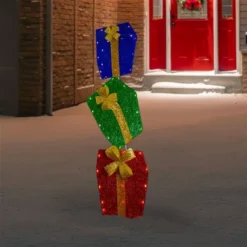Northlight 48-in Stacked Gift Boxes Outdoor Christmas Decoration With LED Lights