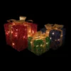 Northlight Set Of 3 9.75-in Gift Boxes Christmas Decoration With Lights