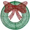 Northlight 24-in Hanging Glitter Christmas Wreath With Bow And Green LED
