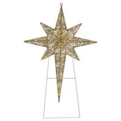 Northlight 36-in Gold Hanging Christmas Star With Warm White LED Lights
