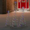 Northlight Set Of 3 Outdoor Spiral Christmas Trees With Multicolour LED Lights- 3-ft - 4-ft - 6-ft