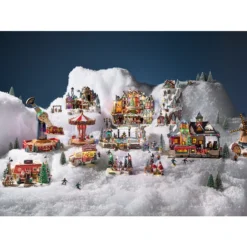 Carole Towne LED Musical Mountain Village Christmas Village Scene 8.9-in X 7.5-in X 15.55-in