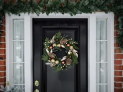 Holiday Living Christmas Artificial Wreath Copper And Gold 24-in